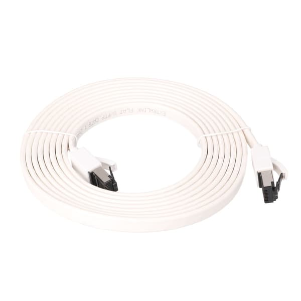 EXTRALINK LAN PATCHCORD CAT.8 U/FTP 2M 40G FLAT SHIELDED FOILED TWISTED PAIR BARE COPPER WHITE