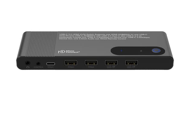 Microconnect HDMI & USB-C KVM Switch 2-Port, 4K Ultra HD