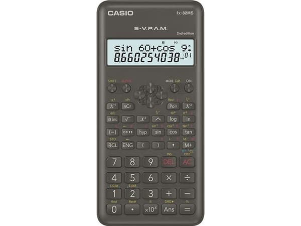 Teknisk regner Casio FX-82MS, sort, 240 funktioner