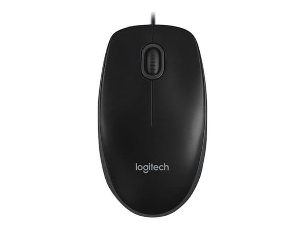 Logitech B100, Molempikätinen, Optinen, USB A-tyyppi, 800 DPI, Musta