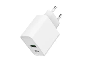 PowerDelivery USB-A USB-C 20W laddare Vit