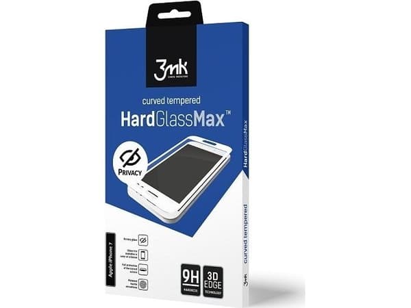 3MK HardGlass Max, Apple, iPhone 7, Fallsäker, Reptålig, Transparent, 1 styck