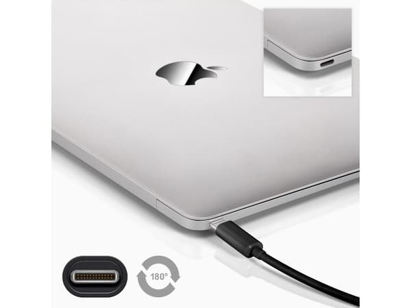 Goobay 67976, 1 m, USB C, USB C, USB 2.0, Hane/Hane, Grå