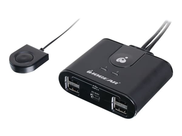 IOGEAR 2x4 USB 2.0 Peripheral Sharing Switch GUS402 - USB-växel - skrivbordsmodell
