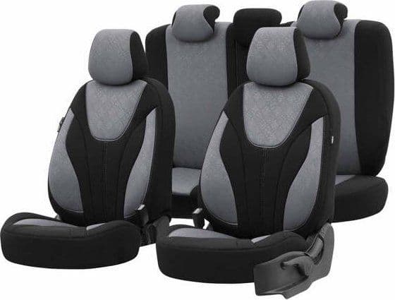 Sett med bilsete trekk OTOM RUBY 1202 GREY/BLACK 3-ZIP