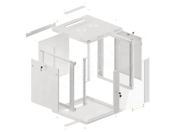 Lanberg - Rack skåp - väggmontering - grå, RAL 7035 - 12U - 19"