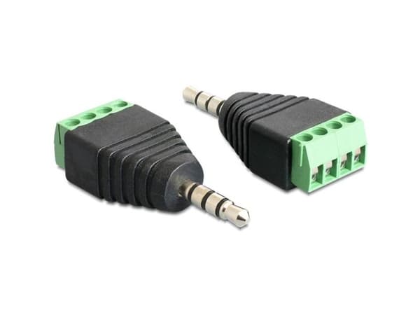 DeLOCK 65453, 3.5mm, 4pin, Musta, Vihreä