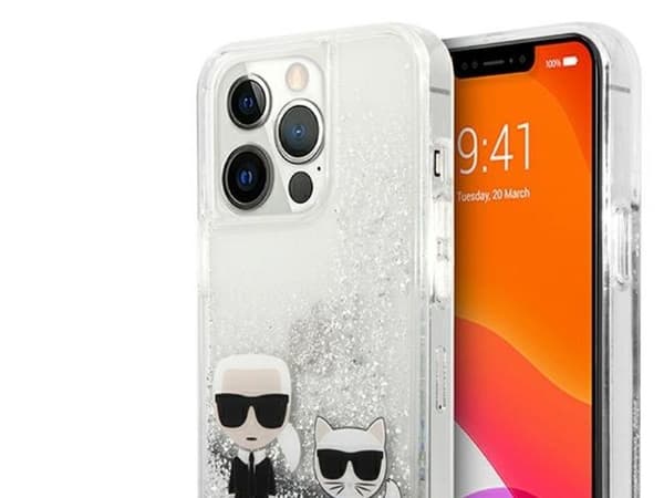 Karl Lagerfeld Liquid Glitter-etui til iPhone 13 Pro Max 6,7" - sølv