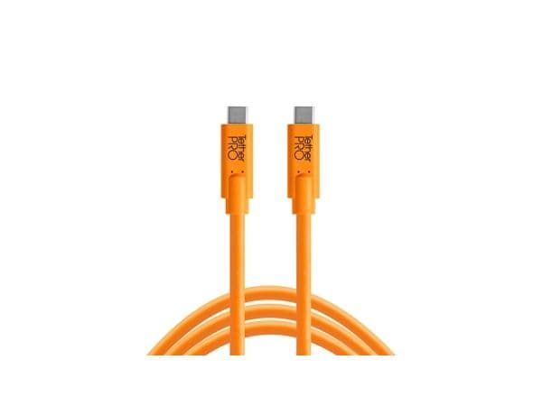 Tether Tools TetherPro - USB-kabel - USB-C (hane) till USB-C (hane) - 3 A - 4.6 m - högsynligt orange