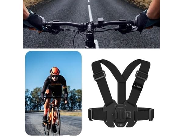 Tech-Protect GA100 brystmontering for GoPro / DJI - Svart