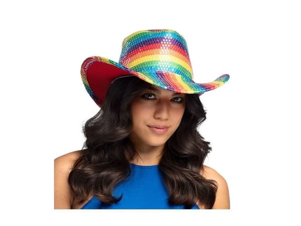 Regnbue paillet cowboyhat