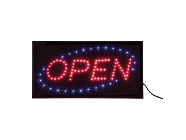 Securit® tofarvet LED-åbent skilt