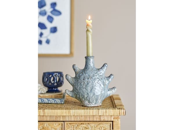 CREATIVE COLLECTION Bridget lysestake, grå, steingods