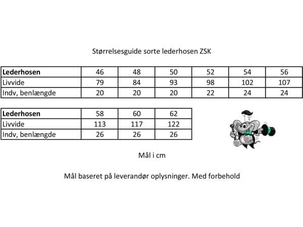 Sorte lederhosen, korte