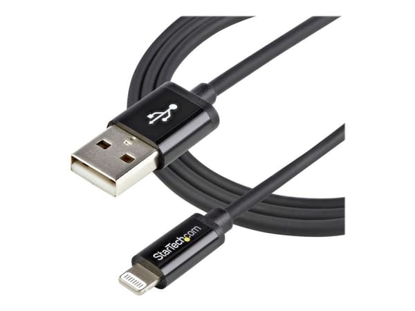 Startech 1m (3ft) Black Apple 8-pin Lightning Connector to USB Cable for iPhone / iPod / iPad - Charge and Sync Cable - 1 meter (USBLT1MB) - Lightn...