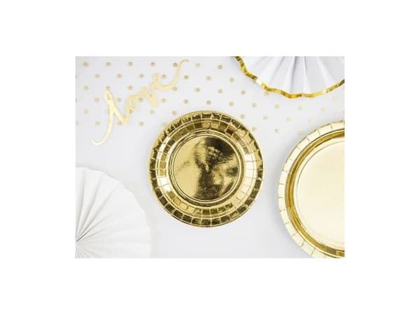 Guld paptallerkner 18 cm