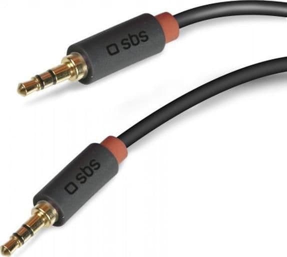 SBS TECABLE35KR, 3.5mm, Hankjønn, 3.5mm, Hankjønn, 1,5 m, Sort