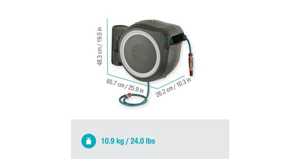 Gardena Väggslangbox RollUp Vit - 25 meter