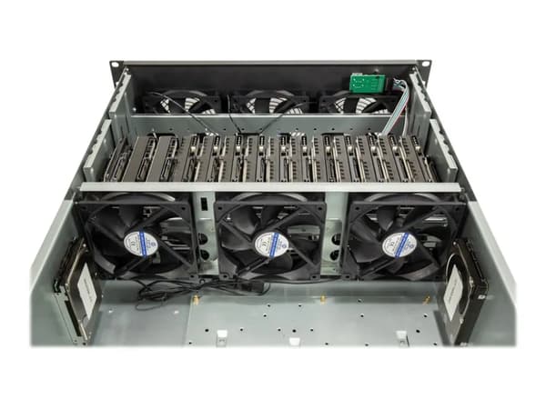 Inter-Tech 4F28 Mining - Rackmonterbar - 4U - utvidet ATX (E-ATX) - ingen strømforsyning (ATX) - USB