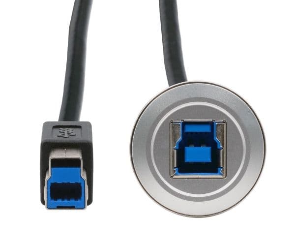 EXSYS EX-49187, 0,3 m, USB B, USB B, USB 3.2 Gen 1 (3.1 Gen 1), 5 Gbit/s, Sort, Sølv