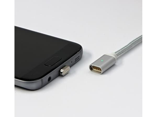 USB-kabel Red Fighter USB-A - magnetisk 1 m sølv