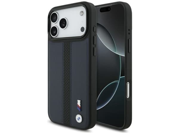 BMW M perforert stripe-logo MagSafe-telefondeksel til iPhone 17 Pro Max - navyblå