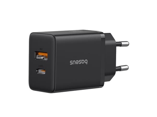 Nätladdare Baseus Cube Pro 30W USB-C USB-A - svart