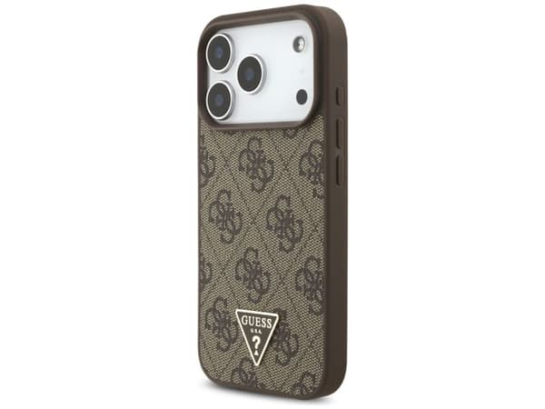 Guess 4G Strap Triangle Logo MagSafe case for iPhone 17 Pro - brown