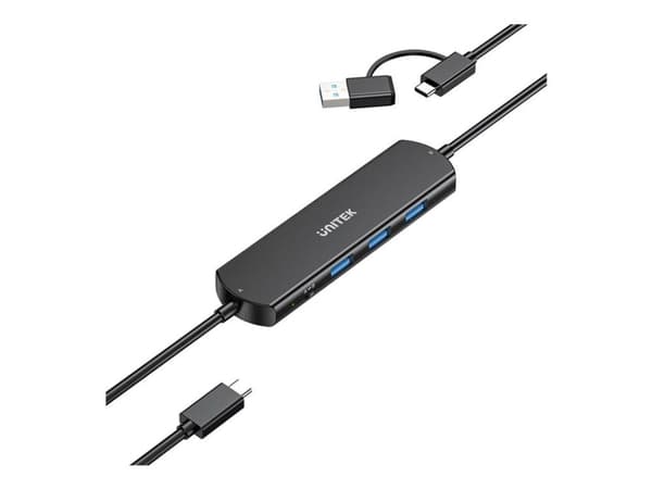 Unitek - KVM switch / hub - 10 Gbps - 3 x KVM / USB - stasjonær