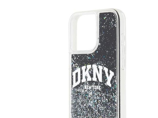 DKNY Liquid Glitter Big Logo iPhone 14 Pro Max Case - Black