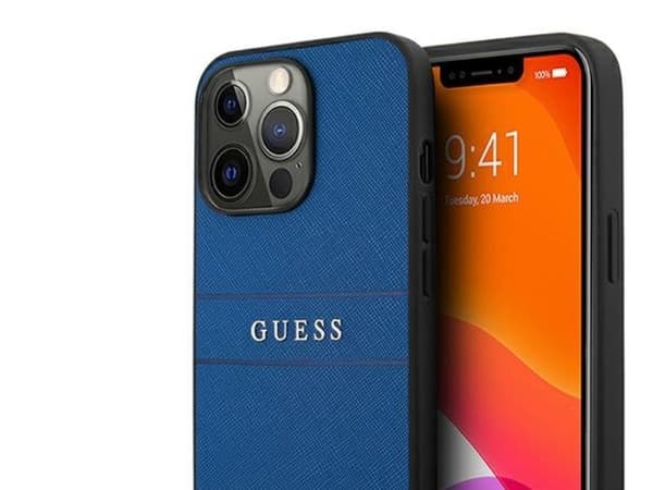 Guess Saffiano stropp-etui til iPhone 13 Pro Max 6,7" - Blå