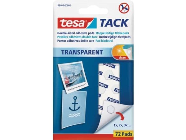 TESA 59408-00000, Läpinäkyvä, 72 kpl, Kupla