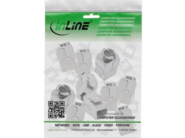 InLine 76202V, Flad, Sølv, RJ-45, LSA, Hunstik, 10GBase-T