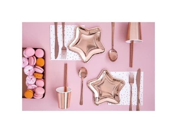 Rose gold stjerne tallerkner, metallic