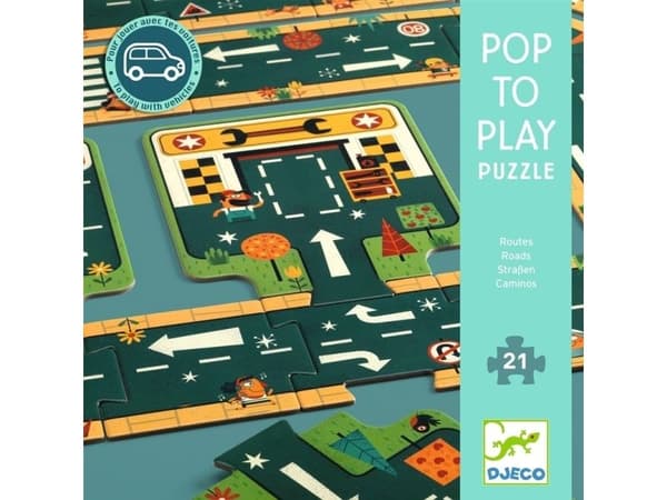 Djeco Puzzle - Roads (21 stk) ( DJ07162 )