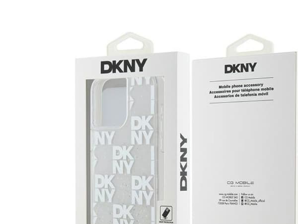 DKNY Liquid Glitter multilogo-etuiet til iPhone 15 Pro Max - hvit