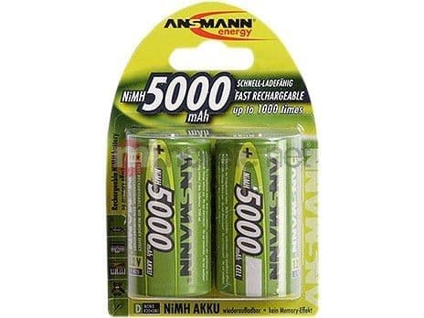 ANSMANN - Batteri 2 x D - NiMH - (ladbare) - 5000 mAh