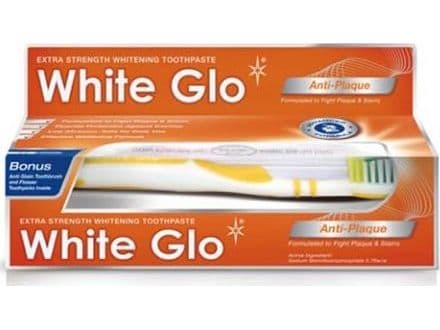 WHITE GLO_SET Anti-Plaque tartar-fighting toothpaste 100ml + toothbrush