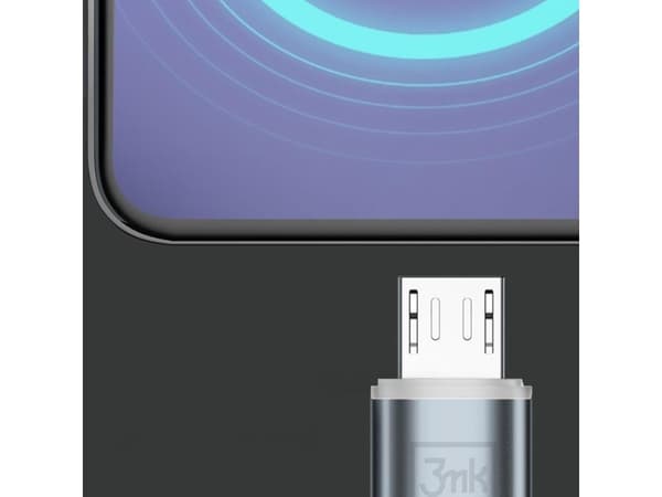 USB-kabel 3MK USB-A til microUSB 1 m hvit (5903108680356)