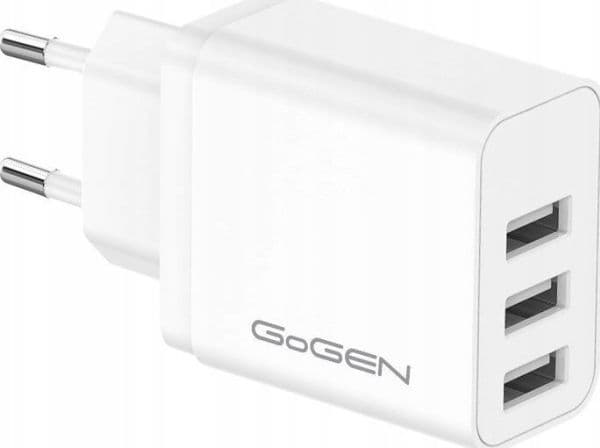 GoGEN nettlader 3x USB 15,5W 3,1A - ACH301W