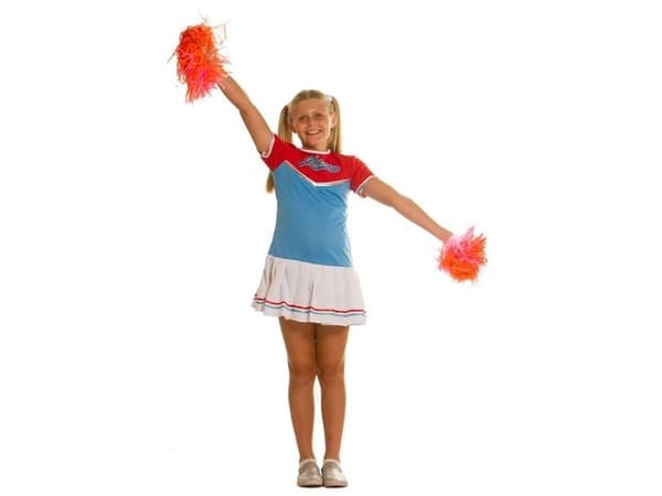 Cheerleader-asu, sininen ja punainen