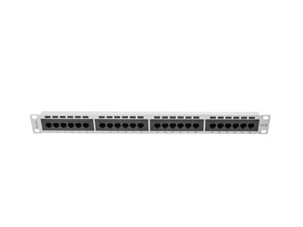 Lanberg PPU5-1024-S - Patch-panel - rackmontering - CAT 5e - UTP - RJ-45 X 24 - grå - 1U - 19"