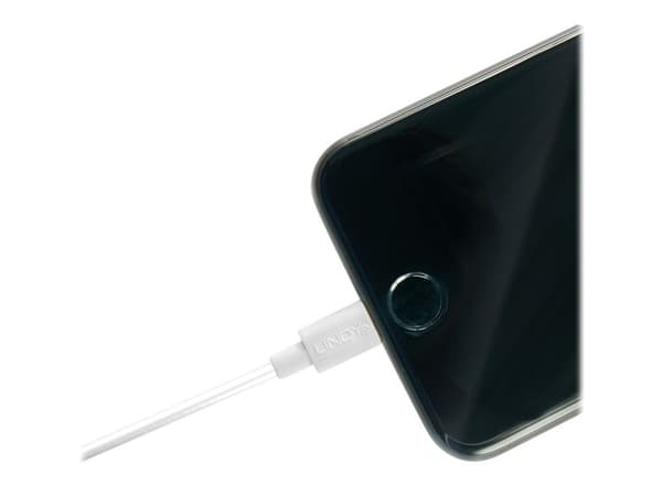 Lindy - Lightning kabel - Lightning hann til USB hann - 3 m - hvit - halogenfri