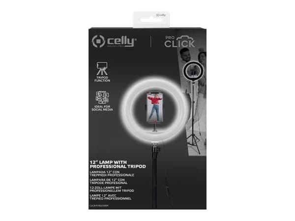 Celly CLICKRINGUSBBK, LED, 30,5 cm, Musta, USB, 30,5 cm, 850 g