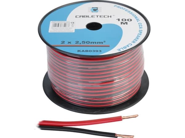 Cabletech kaiutinkaapeli CCA 2.5mm musta/punainen