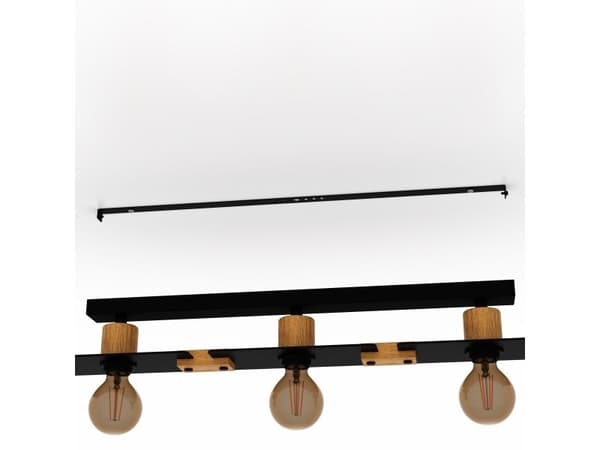 EGLO BRAMERTON CEILING 3L E27 SVART/TRE FSC