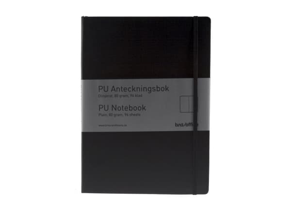 Notesbog BNT A4 sort ulinjeret m/96 blade 80g