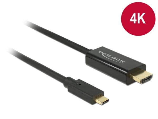 Delock - Extern videoadapter - Parade PS171 - USB-C - HDMI - svart