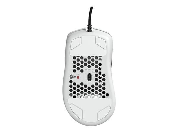Glorious Model D - Mus - optisk - 6 knapper - kablet - USB 2.0 - matt hvit