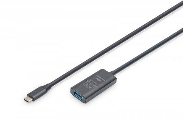 Active USB-C Extension Cable, 5m 5G, USB 3.0, USB-C - USB-A (M/F)